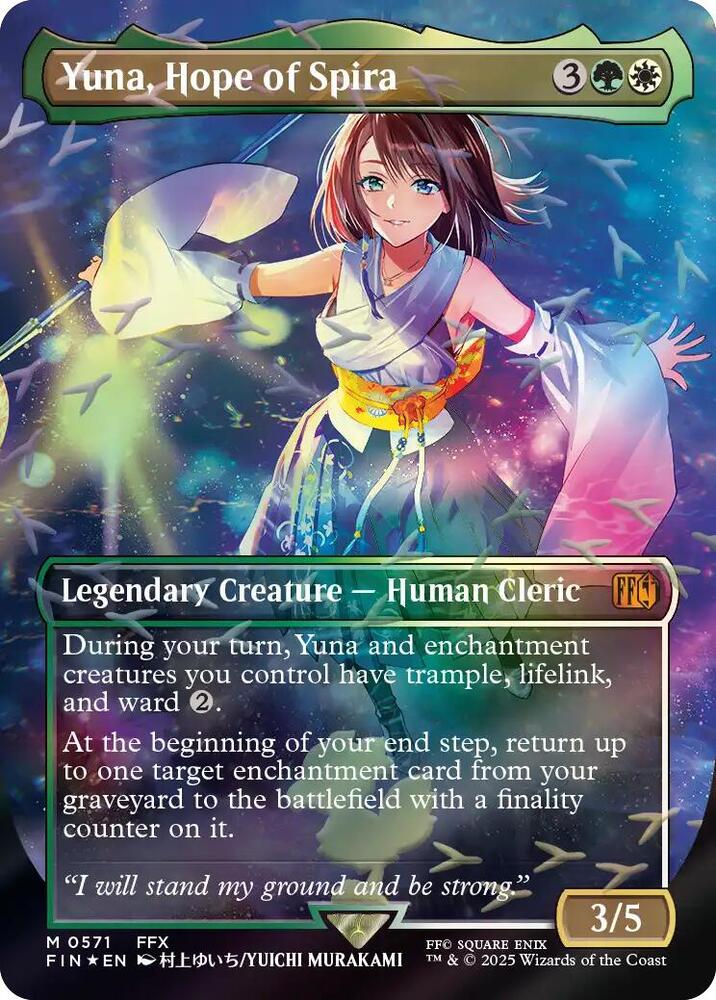 Yuna, Hope of Spira (Borderless) (Chocobo Track Foil) - FINAL