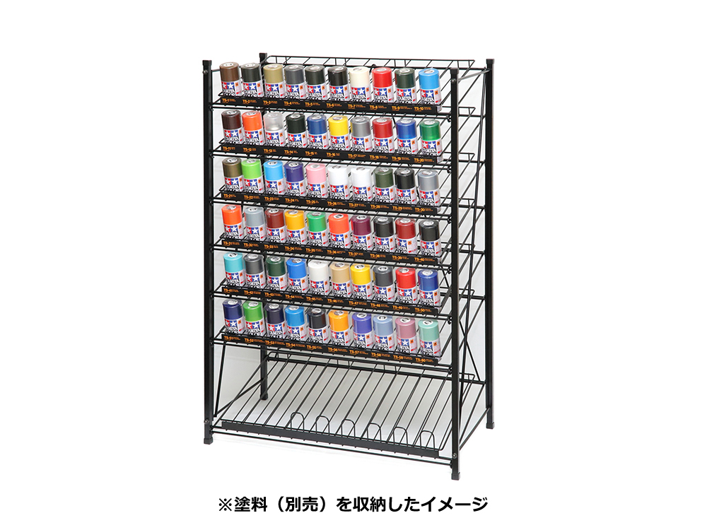 タミヤカラー スプレー塗料スタンド（7段・黒）: ツール＆塗料｜TAMIYA