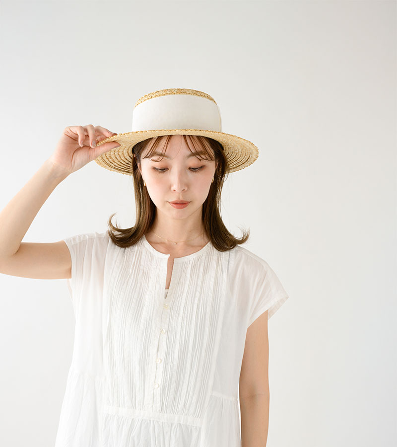 田中帽子店Berka （ベルカ） 鬼麦・シングル長つばカンカン帽 婦人用