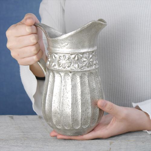 秋山昌史/銀彩 水差し 大 /9X16X20 - テーブルライフストア