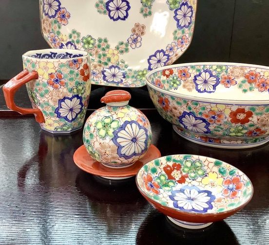 未使用】京焼 清水焼 瑞昭窯 鉢 多用鉢 手書き ボウル 染付け 未使用