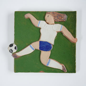 希少 リサ・ラーソン 女子サッカー（Damfotboll）の陶板 箱付き - 北欧