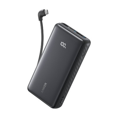Anker 20000mAh 30W Power Bank - Black: USB-C & USB Ports, Built-In