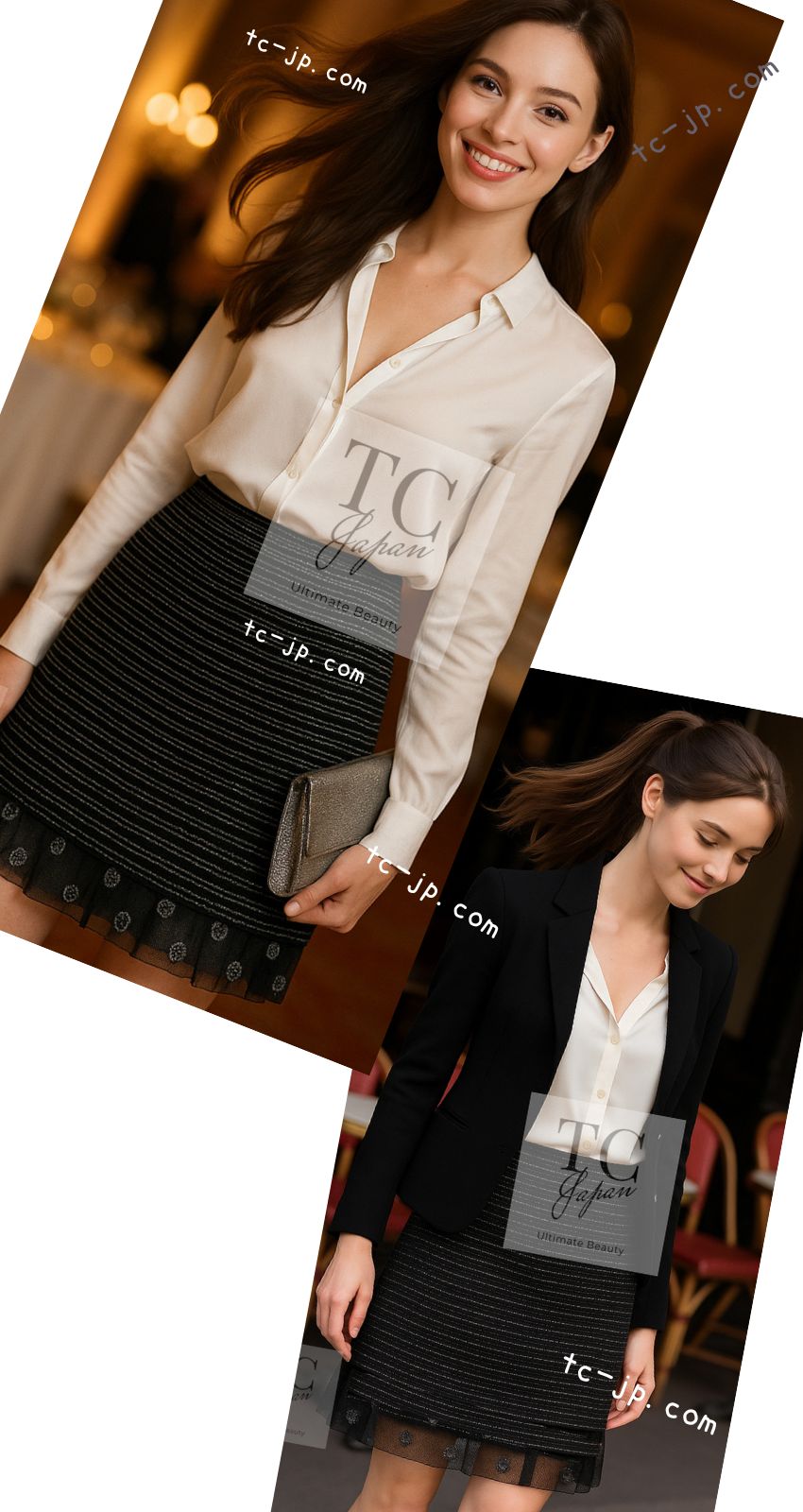 シャネル スカート CHANEL ブラック シルバー ヘンプ ツイード ミニ