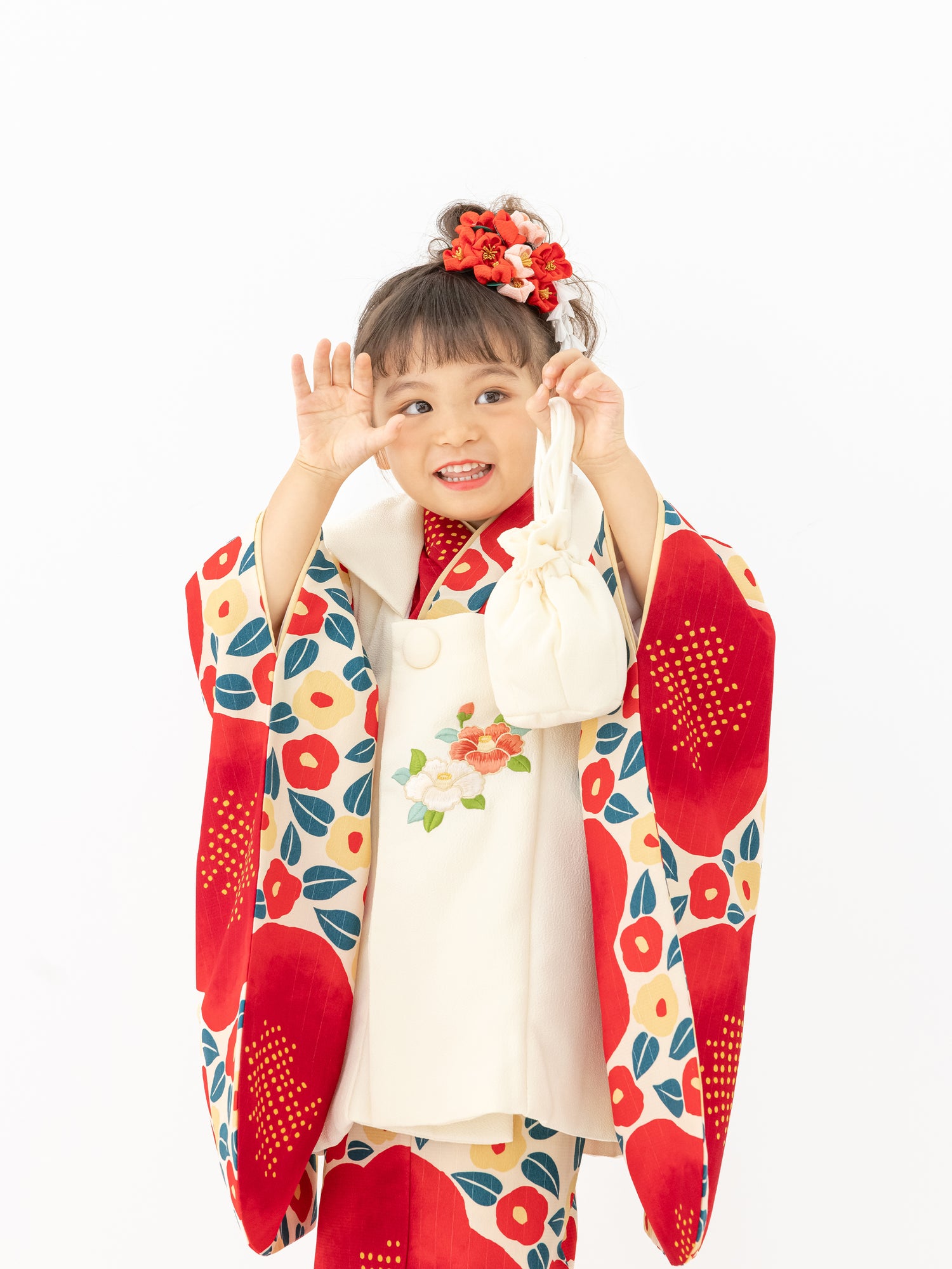 S0312 大梅に椿/赤 | 七五三着物レンタル | tententen – tententen
