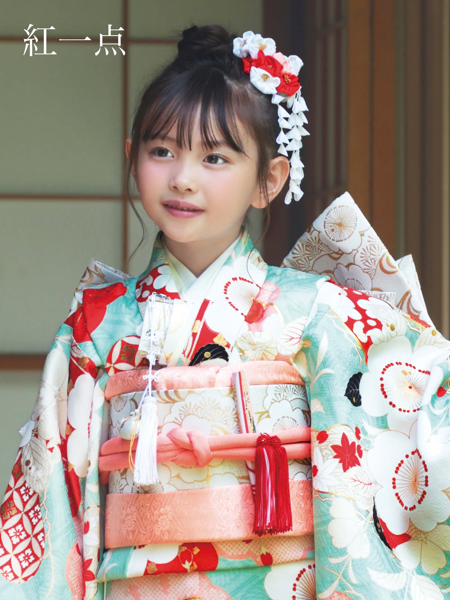 S0720 桜に松（青磁） | 七五三着物レンタル | tententen – tententen