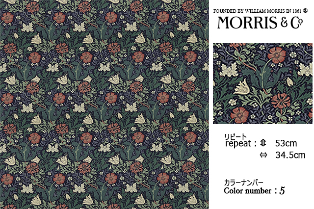 Morris & Co. 花柄ドレープカーテン ウィリアムモリス ドレープ