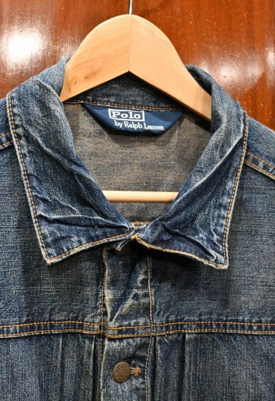 VTG/USED)90s Polo Ralphlauren ポロラルフローレン デニムジャケット
