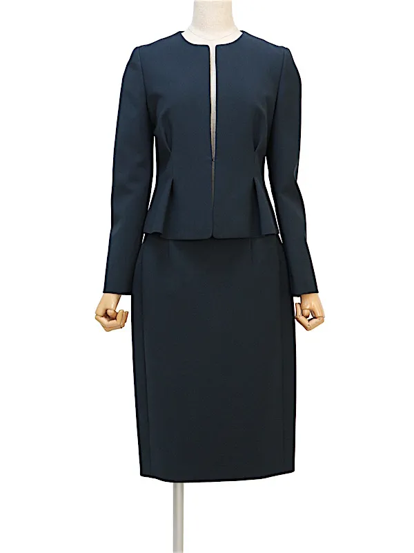 YOKO CHAN（ヨーコチャン） ノーカラースーツ（ネイビー/サイズ38