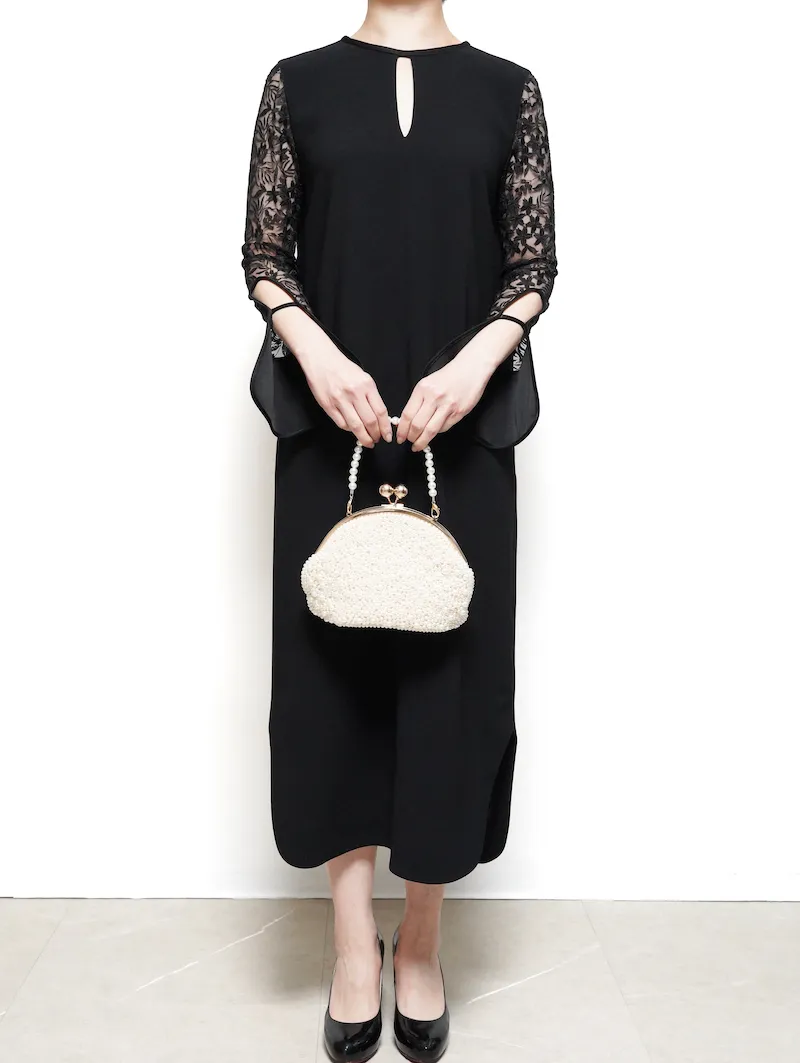 Mame Kurogouchi（マメ クロゴウチ） フローラルレーススリーブドレス