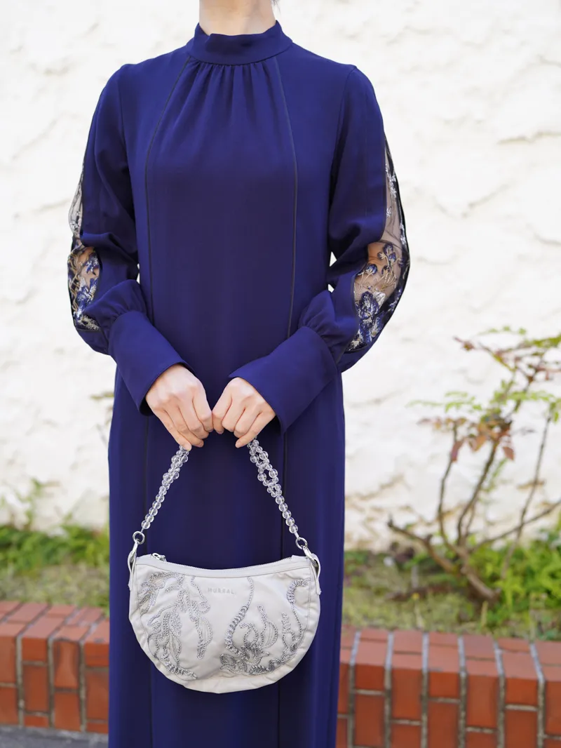 MURRAL（ミューラル） Sea pea embroidered bag（ライトグレー