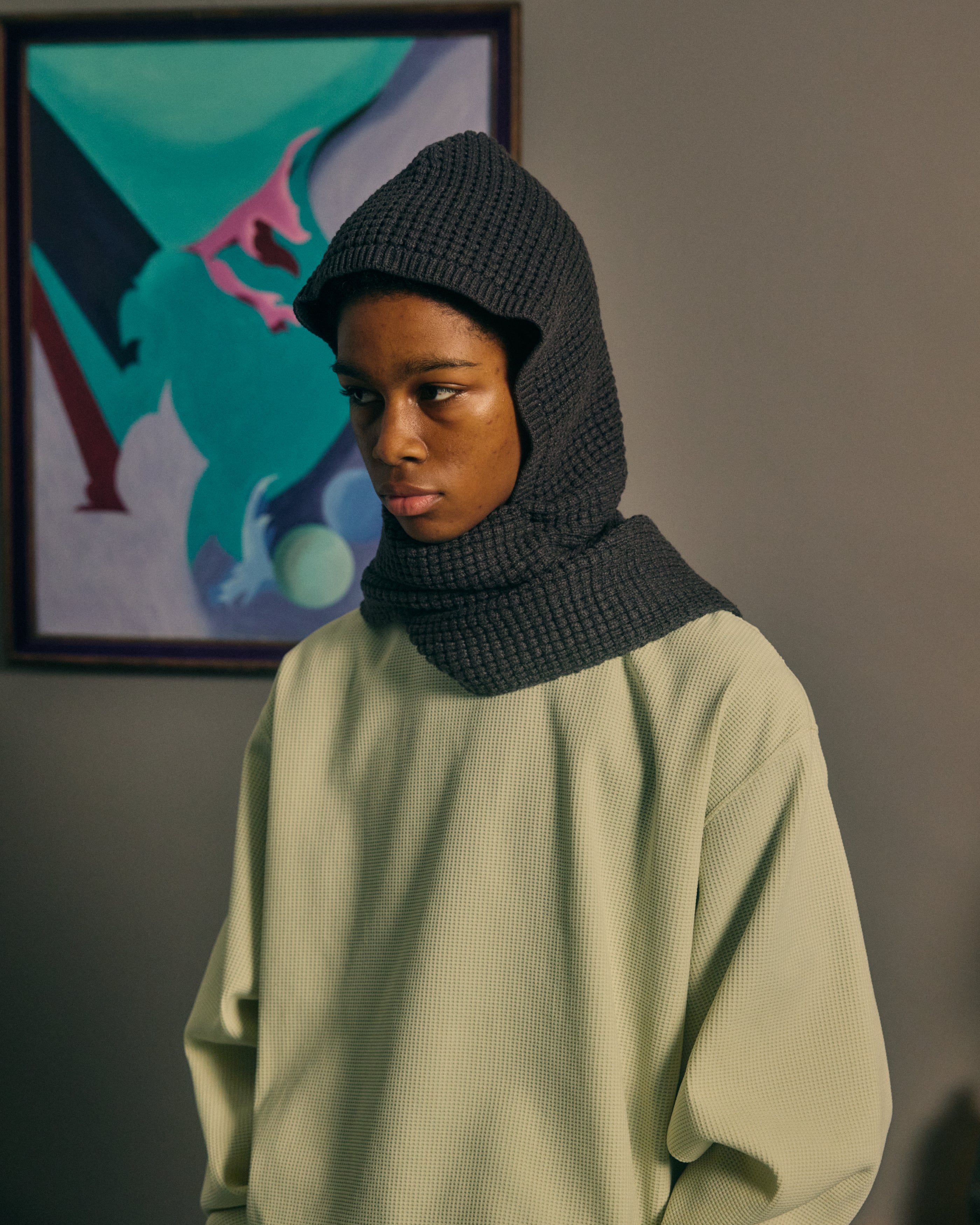 COMFORTABLE REASON｜Waffle Hood Scarf – Origin Store