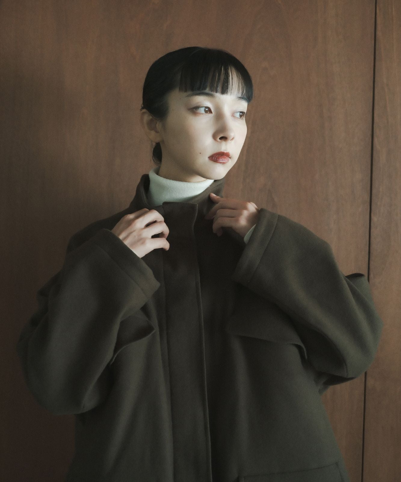 ≪通常販売≫melton stand collar half coat（メルトンスタンドカラー