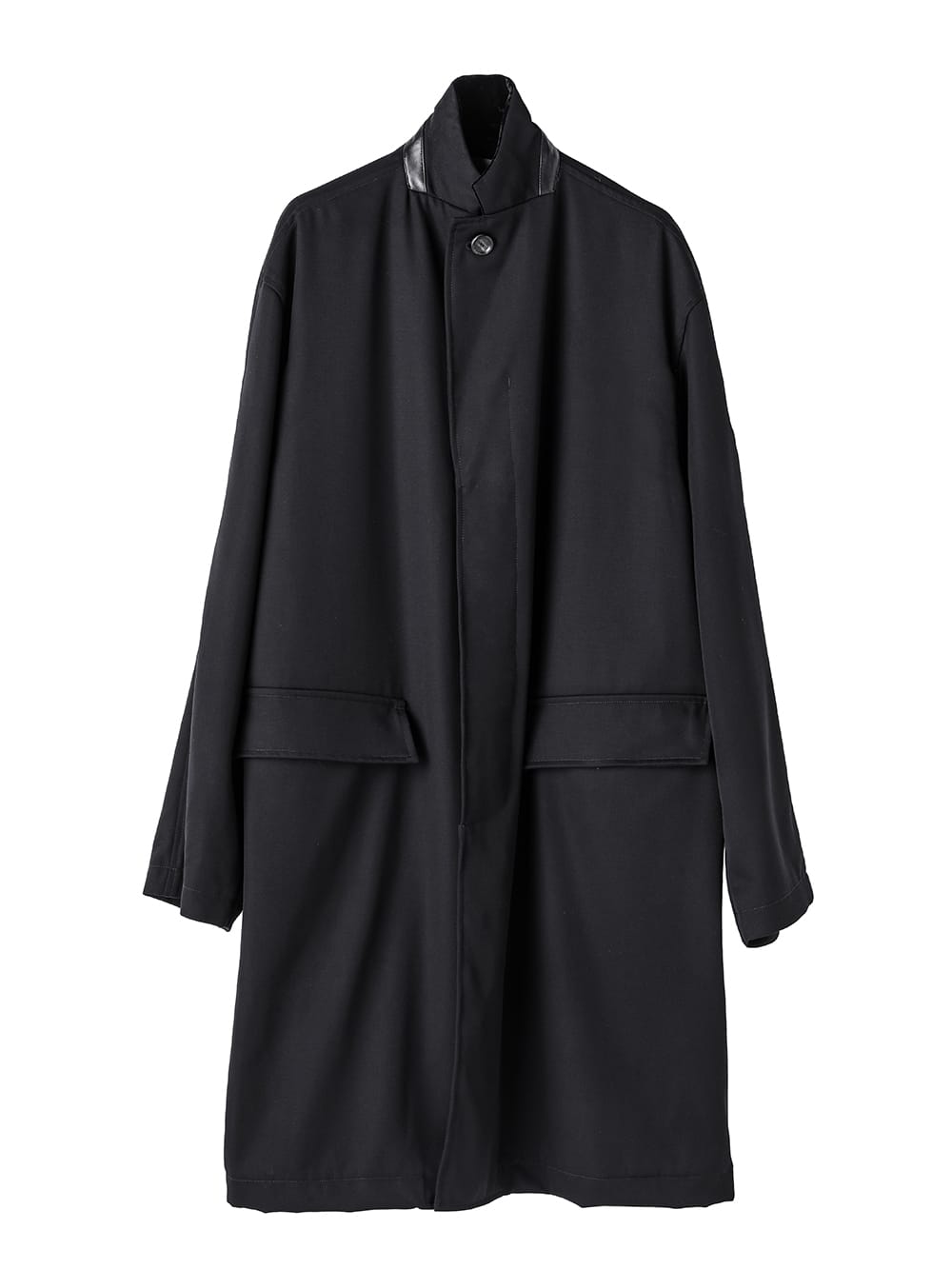 sj.0024AW25-black ベルベットカラーチェスターフィールドコート The