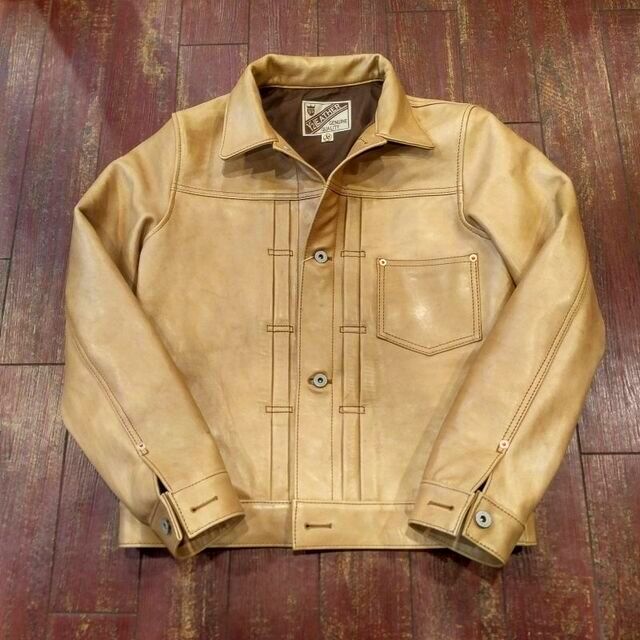 ワイツーレザー 柿渋染め1stタイプ 大戦モデル レザージーン