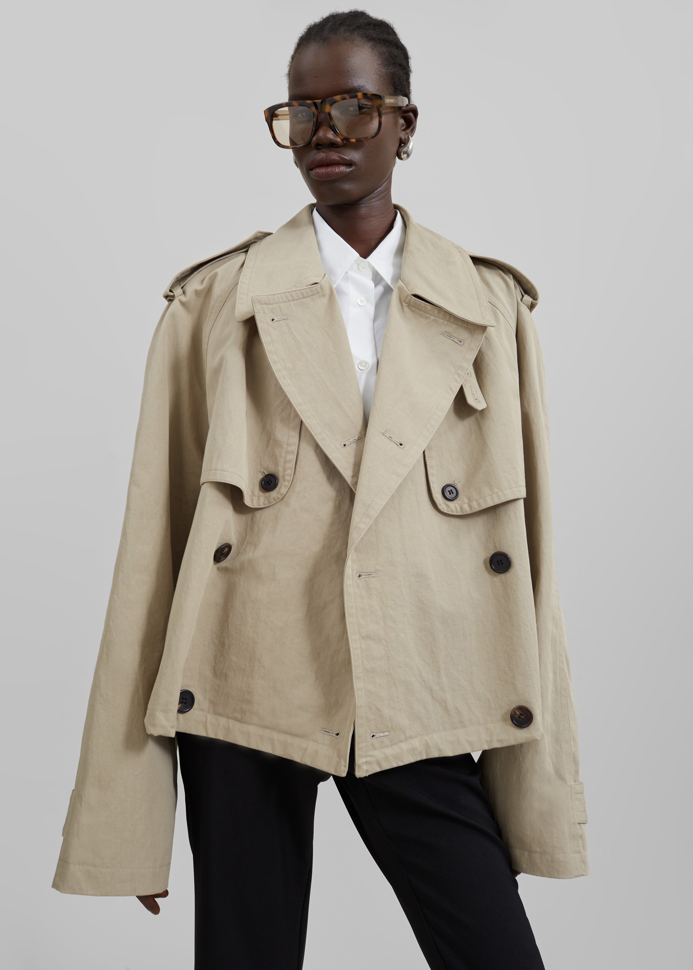 Mads Cropped Trench - Beige – The Frankie Shop