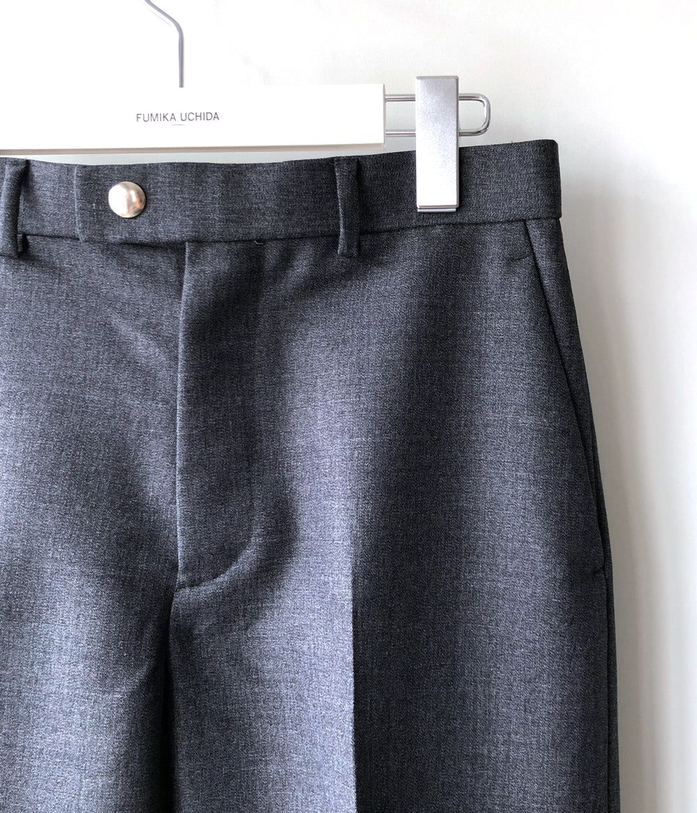 FUMIKA_UCHIDA/WOOL SUITING STRAIGHT SLACKS(TOP CHARCOAL)