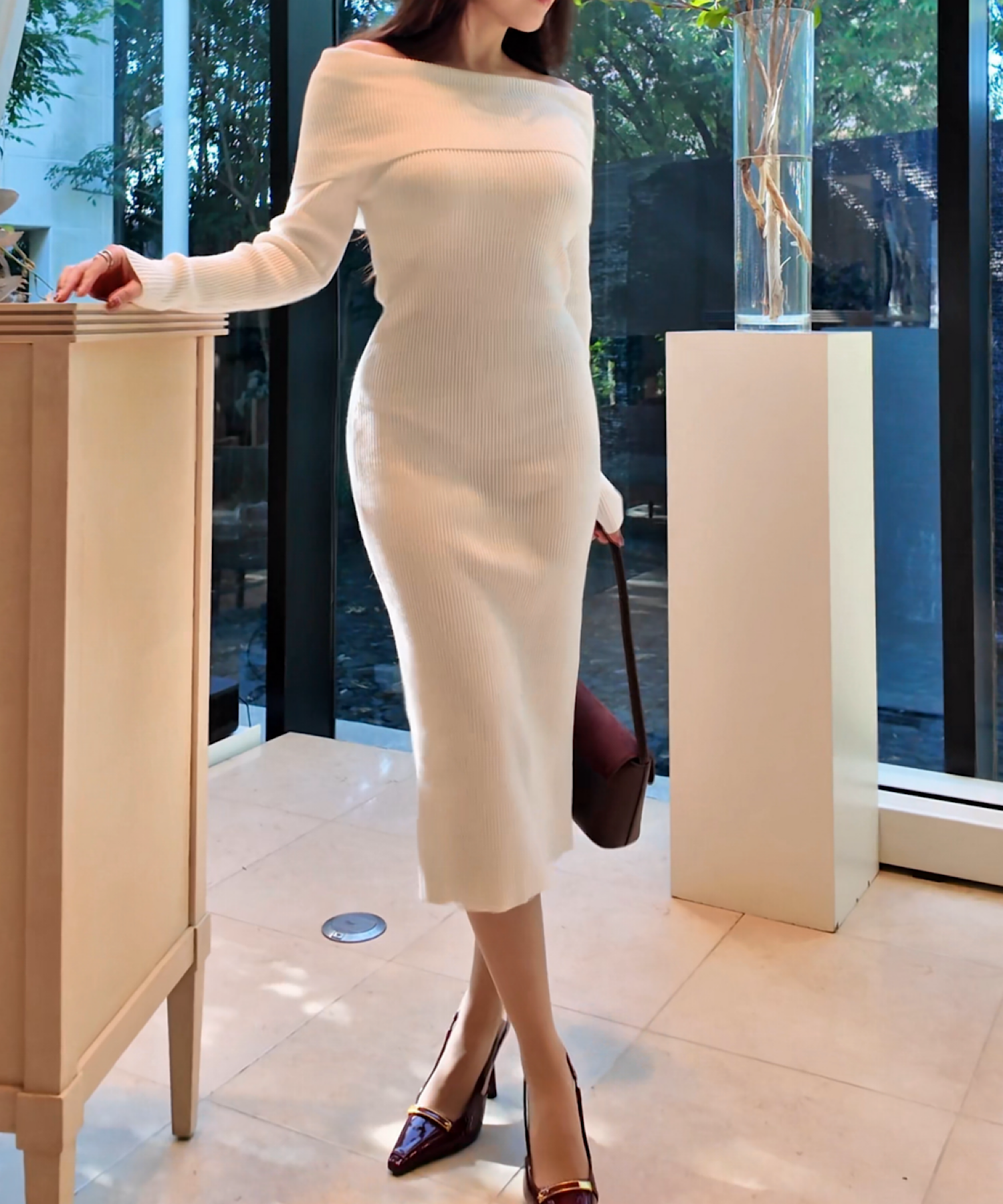 大人気ITEM°˖】オフショルダーニットワンピース