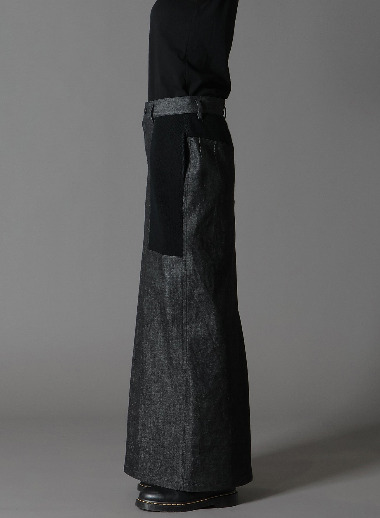 BLACK DENIM +WOOL JERSEY RIB TIGHT SKIRTS – THE SHOP YOHJI YAMAMOTO