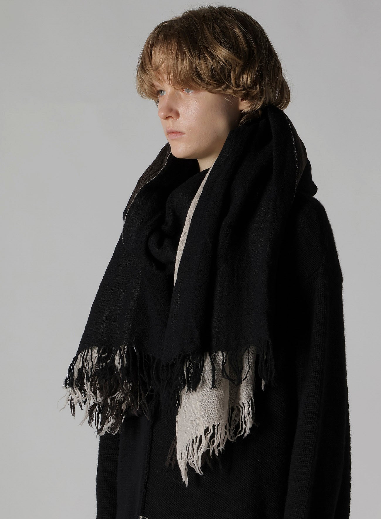 THREE-LAYERED WOOL SCARF – THE SHOP YOHJI YAMAMOTO
