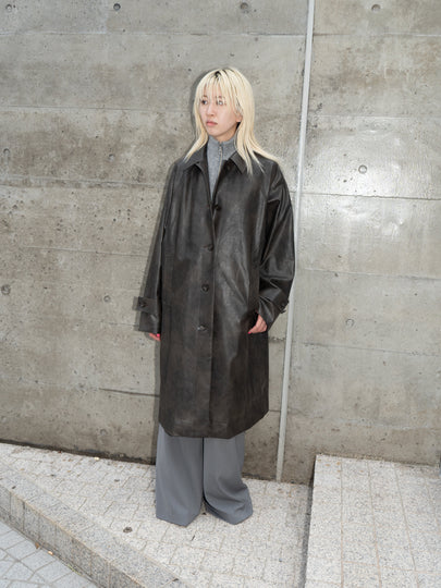 VINTAGE ARTIFICIAL LEATHER LONG COAT | SENSE 16_ | STORE | THINGS