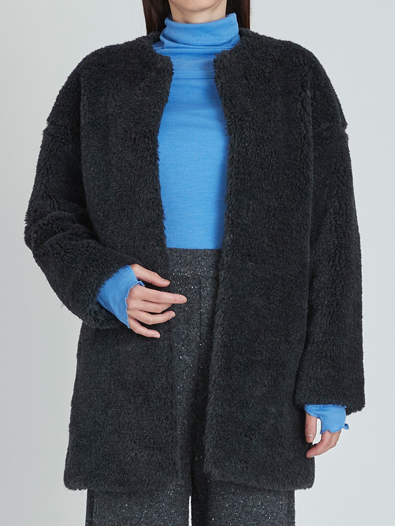 ウールファーロングコート/TBCA-042