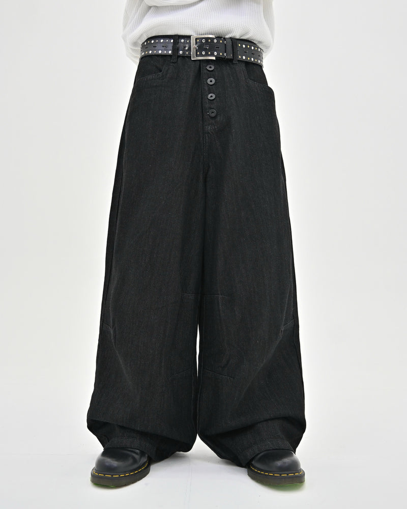 10日以内お届け】 オールブラックボタンフライデニム L2113