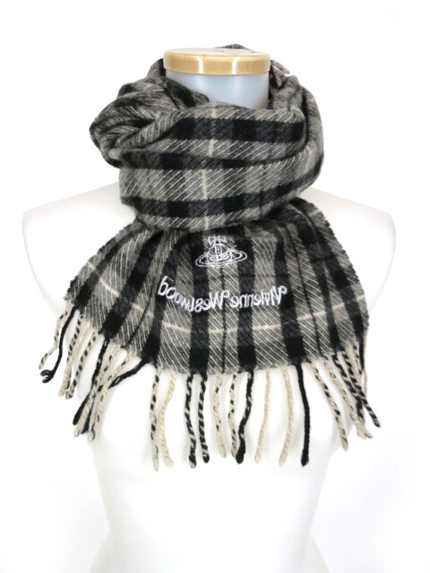 新品未使用】ヴィヴィアンウエストウッド チェック マフラー オーブ