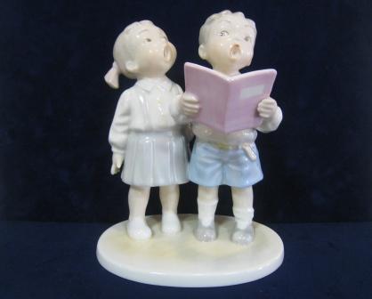 乃りたけ陶房 童子人形シリーズ 「合唱」置物 - 土岐陶器本店