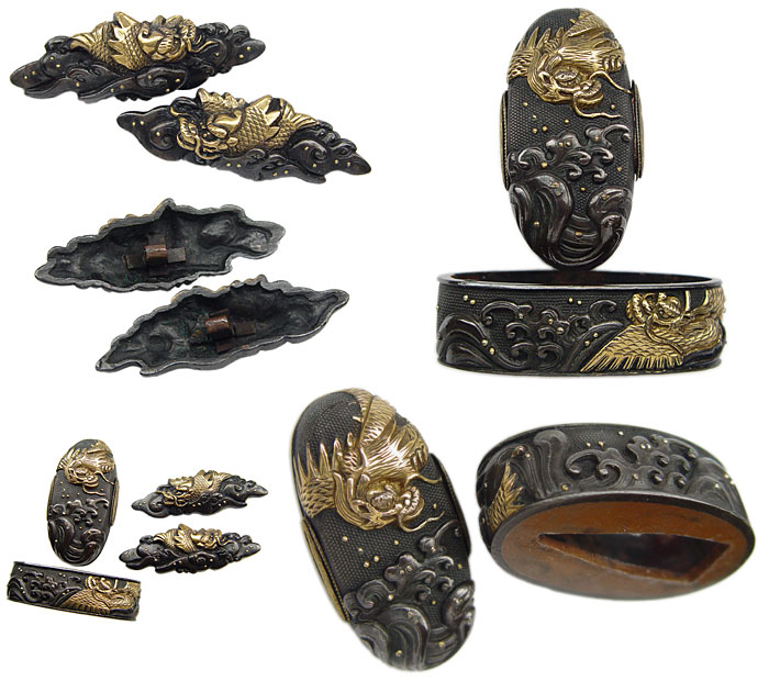 日本刀の縁頭・鯱図揃い金具（京金具師）｜日本刀の専門店【十拳】