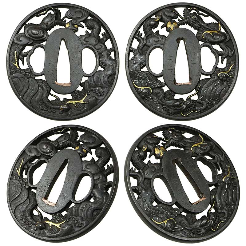 古美術 鉄地刀鍔 古刀剣装具 時代物 25CA 古美術 鉄地刀鍔 古刀剣装具