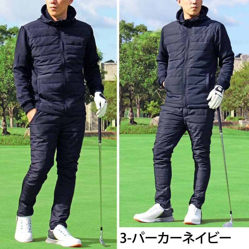 ゴルフウェア セットアップ メンズ 上下セット ダウンジャケット
