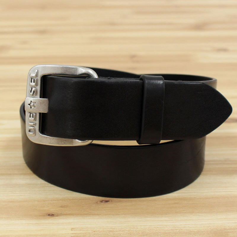 DIESEL ディーゼル ベルト 本革 レザーベルト 無地 ロゴ メタル