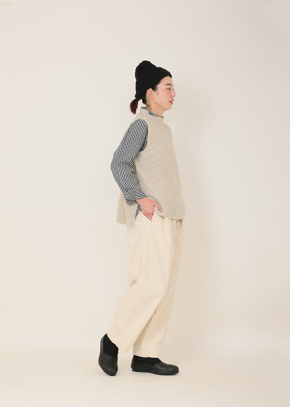 へリンボンツイルタックパンツ│to touch