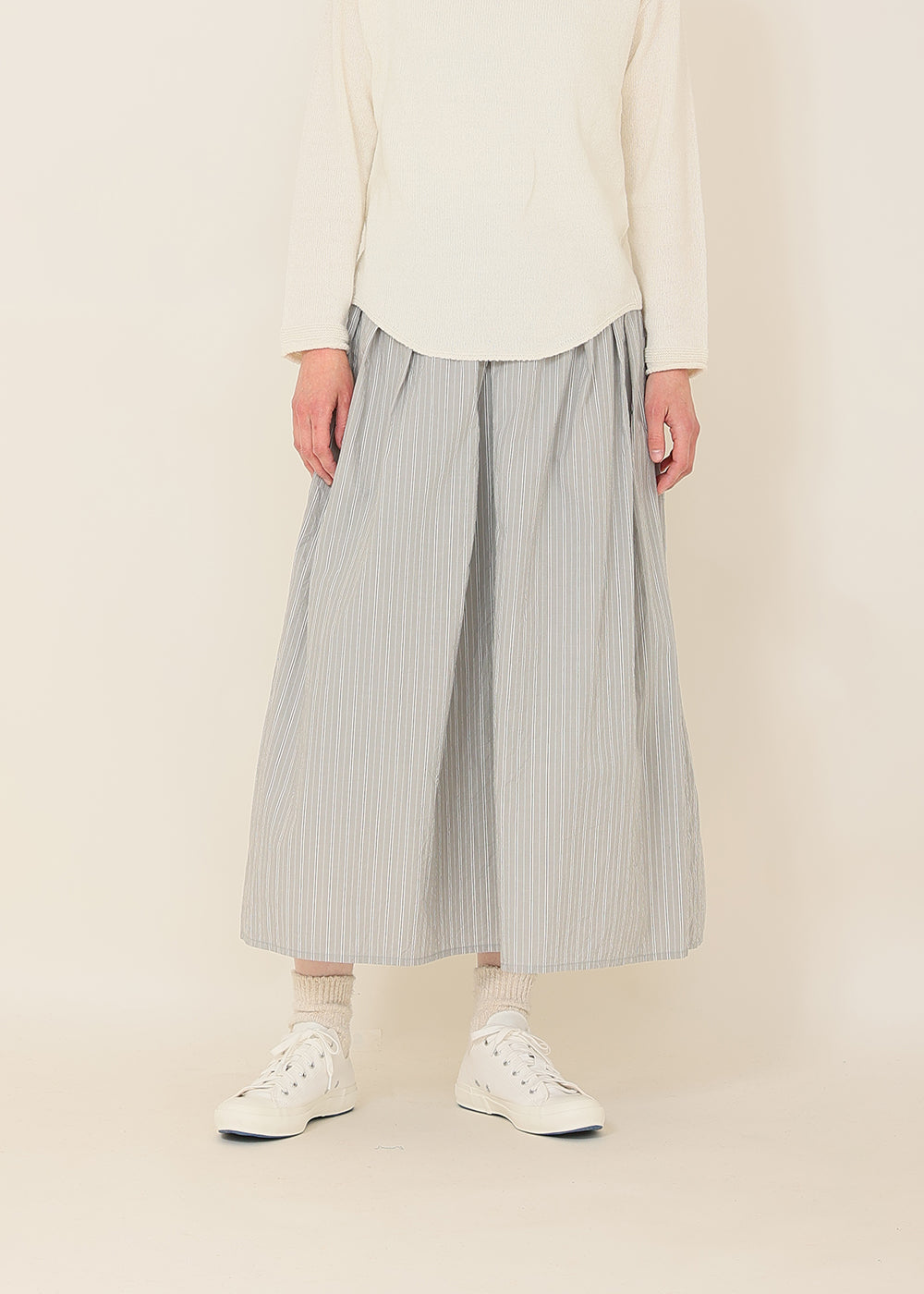 オーガニック ストライプ タックスカート│to touch