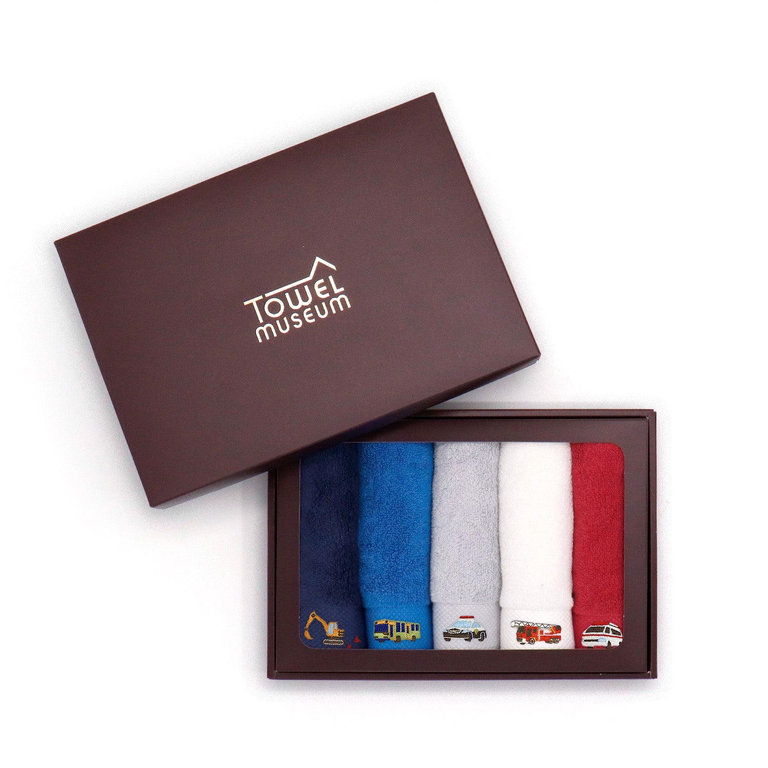 TMOC』乗り物刺繍入り タオルハンカチ5枚セット – タオル美術館公式