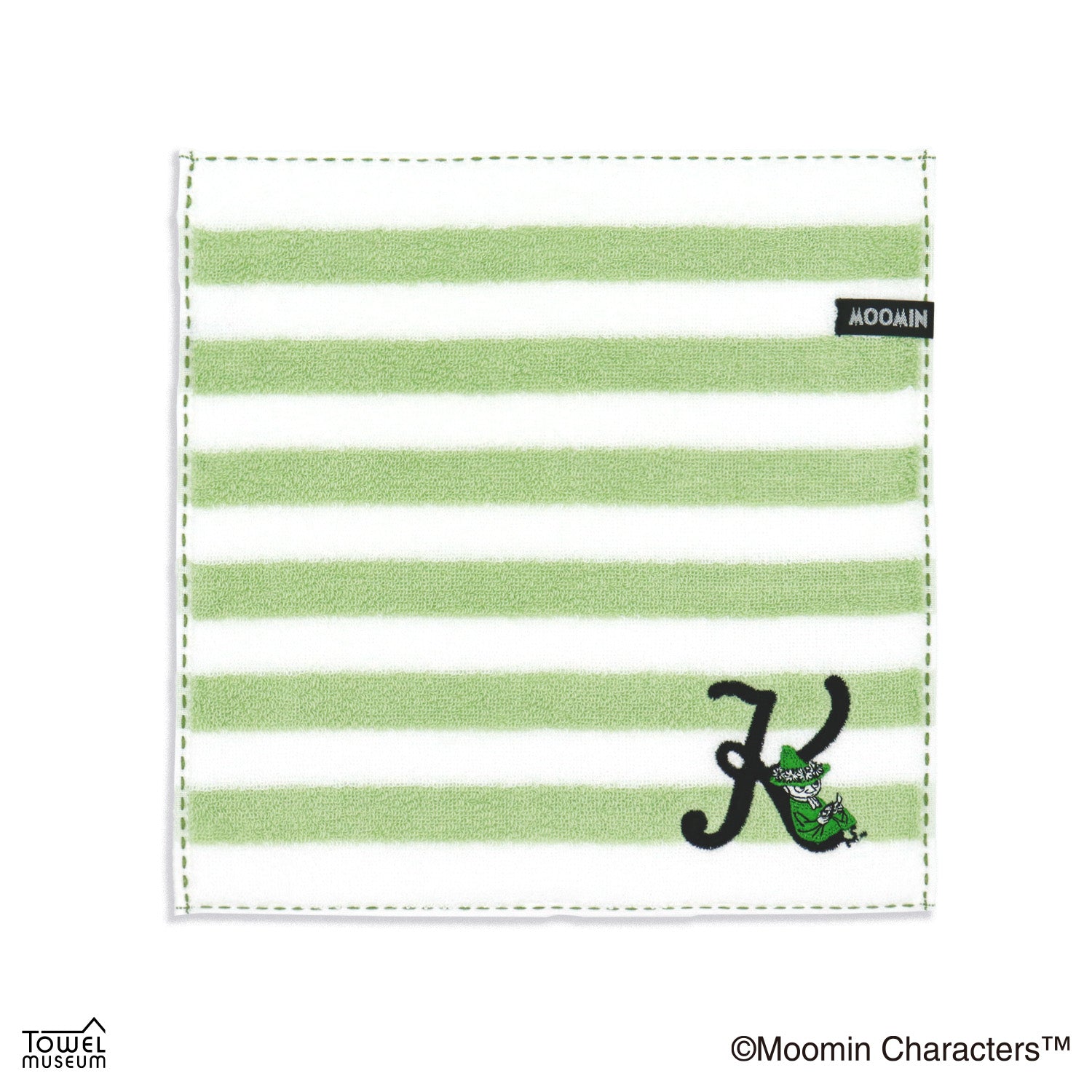 ムーミン』イニシャルステッチ（スナフキン） タオルハンカチ – タオル