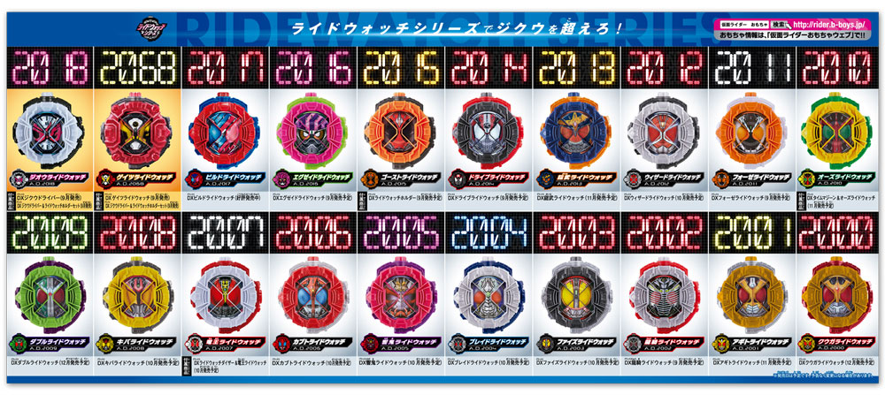 DXライドウォッチシリーズリストをWEBで大公開！｜仮面ライダー
