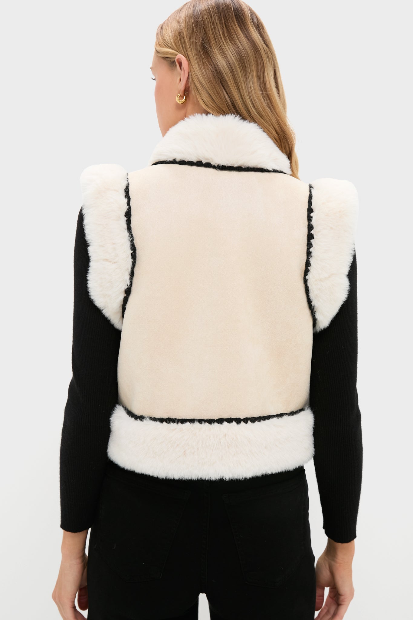 Cream Suede Cropped Chamonix Vest | Hyacinth House