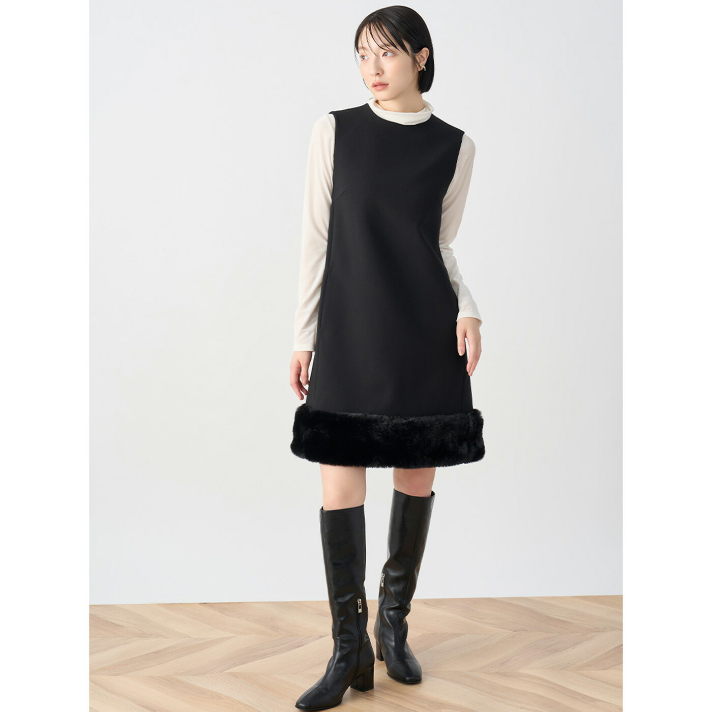 楽天市場】SALE40%OFF セルフォード CELFORD 裾ファーミニワンピース