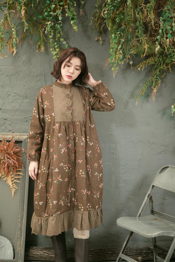 楽天市場】【完売御礼】ワンピース ロングワンピース ブラウン 茶 前