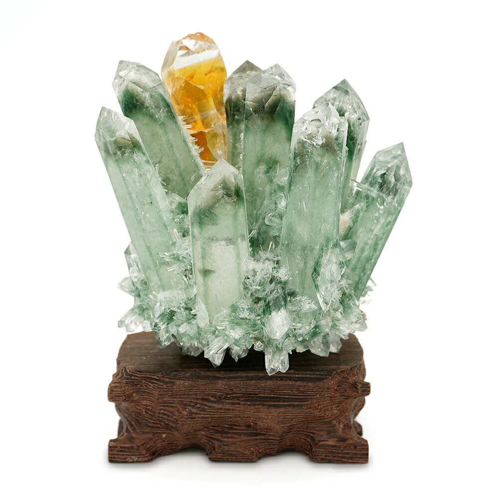 のらさま専用珍！緑水晶 グリーン水晶 スフィア 天然石置物 E12 のら