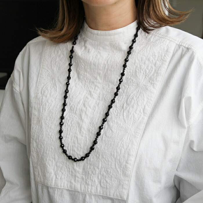 楽天市場】ブラック オニキス ロング ネックレス 80cm 100cm 120cm 64