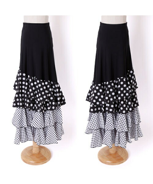 楽天市場】完売中1 フラメンコ スカート ウエストゴム白フリル if18-r