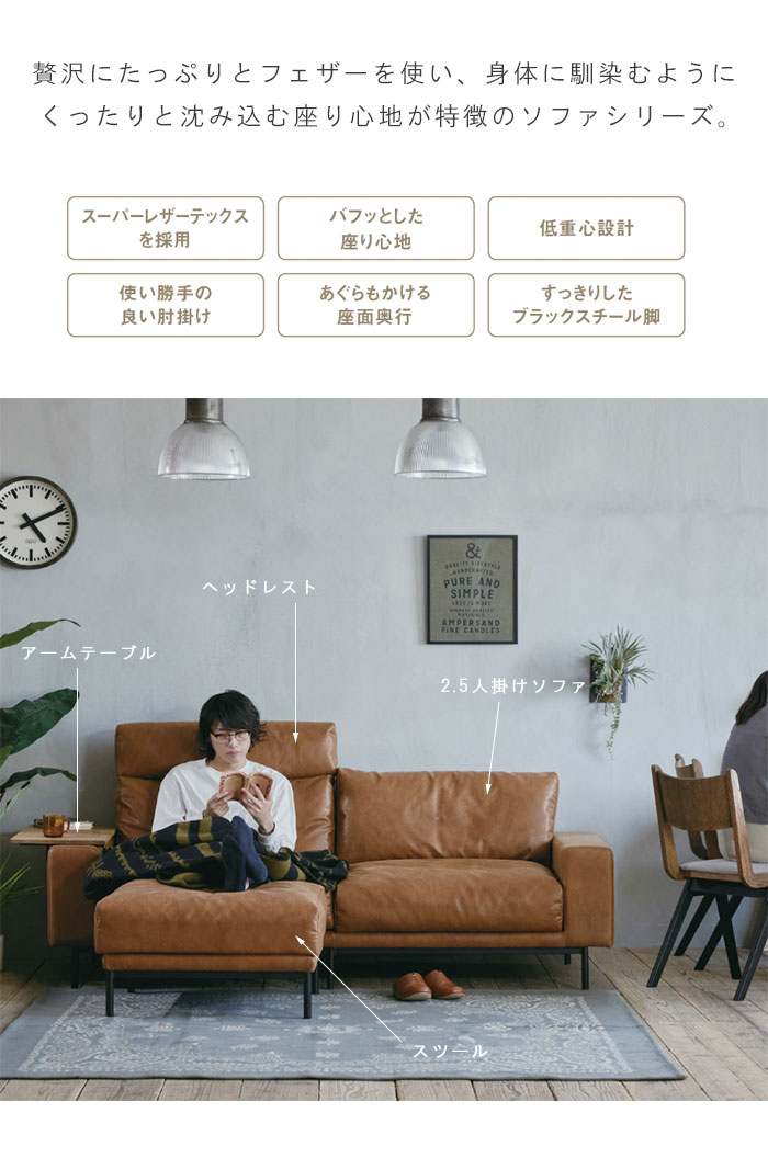 楽天市場】2.5人掛け ソファ メンテナンスキットプレゼント スチール脚