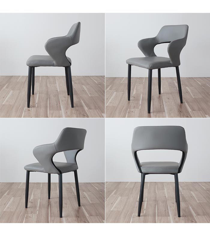 楽天市場】ダイニングチェア グレー レザーチェア 軽い ダイニング