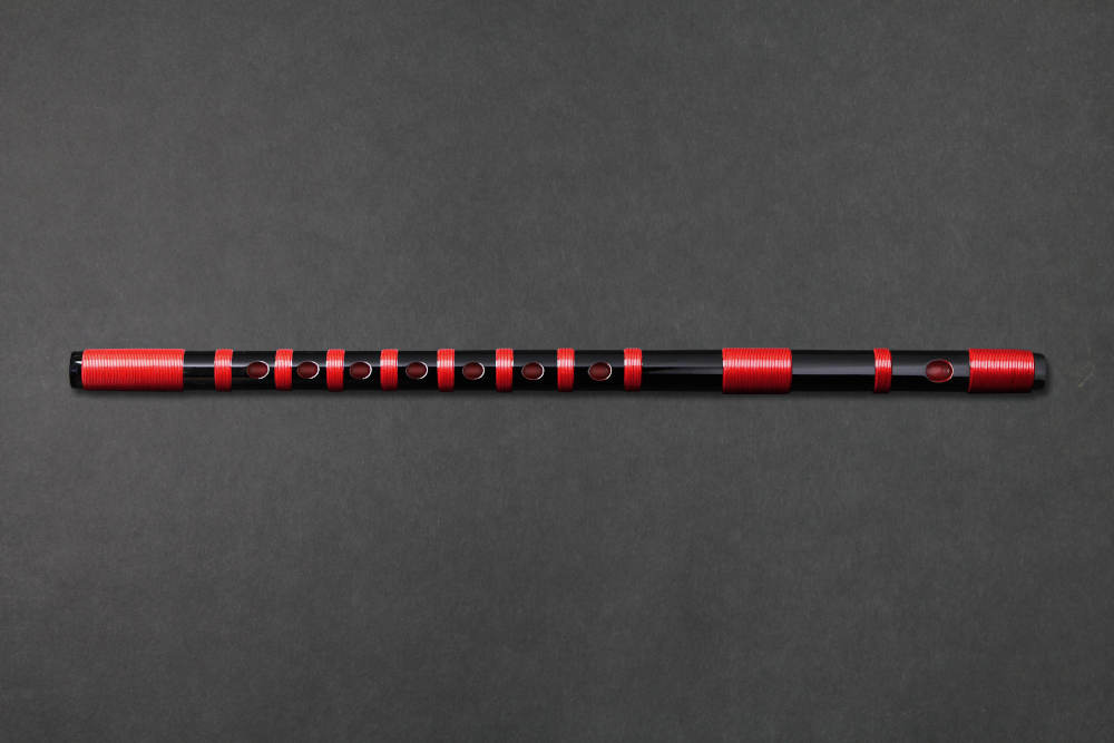 楽天市場】【篠笛】獅子田 竹渓 塗 本重 黒 ビニール巻 赤・黒 【一