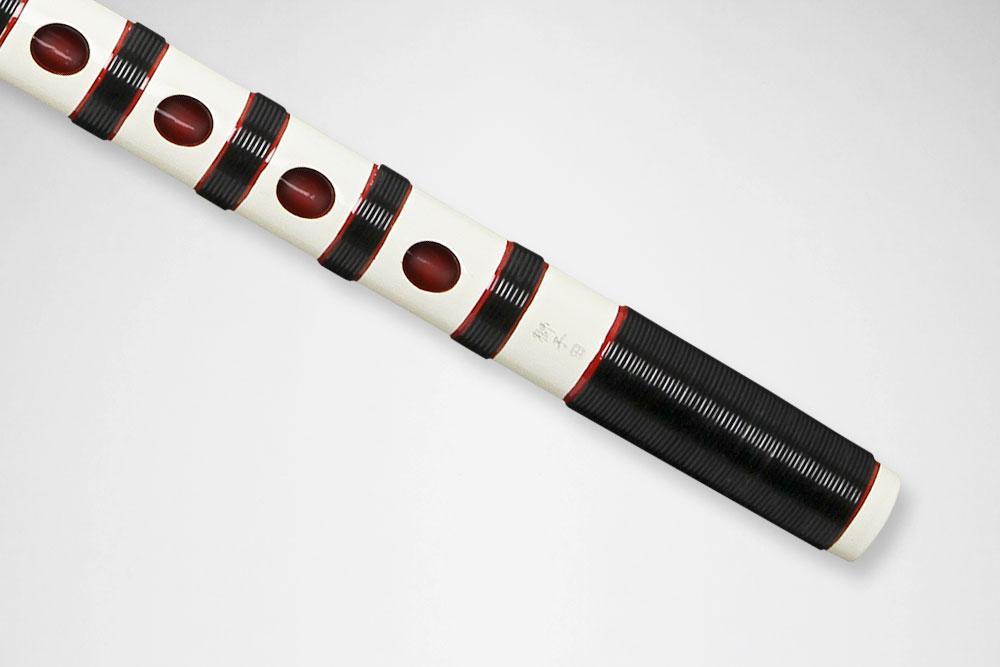 楽天市場】【篠笛】獅子田 竹渓 塗 本重 白 ビニール巻 赤・黒【一〜十