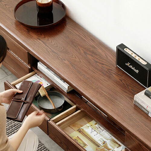 楽天市場】テレビ台 収納 ローボード 天然木 オーク材 無垢材 TVボード