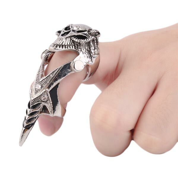 楽天市場】エイリアンアーマーリング 宇宙人 スカル ドクロ 髑髏